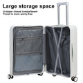 24 in Checked Luggage with Front Pocket, USB Charging Port, Built in Lock Carry on Suitcase, Cup Holder and Phone Holder, Medium Hardside Suitcase