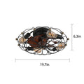 Industrial Cage Ceiling Fan Low Profile 7 Blade Fan with Remote & Light Modern Rustic Cooling for Small Spaces