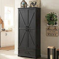 72 Inch Tall Farmhouse Kitchen Pantry Cabinet Stylish Storage Cupboard