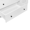 Freestanding 4 Door Wardrobe Armoire with 2 Drawers and Hanging Rods for Clothes Storage