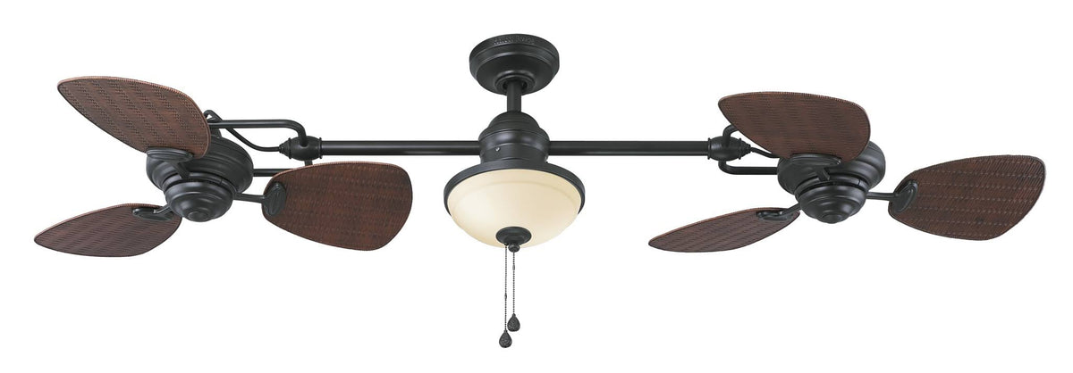 Harbor Breeze Twin Breeze II 74 in Oil Rubbed Bronze Outdoor Downrod Ceiling Fan