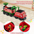 6V 2 Seater Ride On Train with Detachable Carriage, Under Seat Storage, Whistle & Flashing LED Lights, Trackless Electric Ride On Toy for Kids