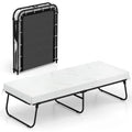 Cot Size Rollaway Guest Bed with Memory Foam Mattress, 75"x31" Portable Folding Bed with Heavy Duty Metal Frame for Home Office Small Spaces