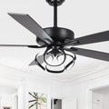 Parrot Uncle 52 Inch Contemporary Chrome Ceiling Fan with Integrated LED Lights and Remote Control