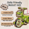 Xuanlur Kids Ride on Dinosaur Tricycle, Toddlers Kid Trike with Wide Flash Wheels, Anti Slip Pedals, Rear Basket, Music & LED Lights, Toddler Bike