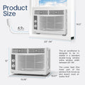 5000 BTU Window Air Conditioner Easy Cool Capable of Cooling up to 150 Sq Ft. 2 Fan Speeds, 4 Way Air Direction, Mechanical Control, Filter