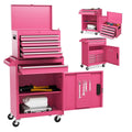 2 in 1 Rolling Tool Chest, 5-Drawer Tool Storage Cabinet with Wheels, Adjustable Shelf, Tool Box Organizer for Garage Warehouse Workshop