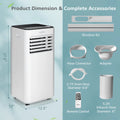 Costway 10000 BTU Portable Air Conditioner 3 in 1 Air Cooler with Fan Dehum Sleep Mode