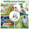 Garden Hose Reel Cart Holds 230FT of 5/8" Hose, Heavy Duty Hose Cart with 2 Wheels & Storage Basket, Portable Water Hose Organizer for Yard