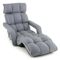 6 Position Adjustable Floor Sofa Bed, Folding Lazy Sofa Chaise Lounger Recliner with Armrests & Footrests for Living Room, Bedroom & Gaming