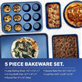 Classic Blue 20-Piece Aluminum Ultra Durable Non Stick Diamond Infused Cookware and Bakeware Set
