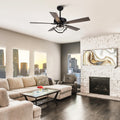 Parrot Uncle 52 Inch Contemporary Chrome Ceiling Fan with Integrated LED Lights and Remote Control