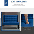 HOMCOM Armless Double Sofa Loveseat Tufted Linen Upholstery Couch with Wooden Legs for Living Room 28.75 x 43.25 x 36.5 inches