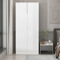 Freestanding 2 Door Bedroom Armoire with Hanging Rod