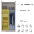 Freestanding 2 Door Bedroom Armoire with Hanging Rod