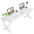 78.74 Inch Extra Long Double Computer Desk with Stylish Metal Legs for Home Office