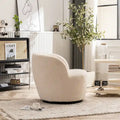 Modern Swivel Barrel Chair with 360 Degree Rotation Single Fabric Accent Chair
