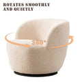 Modern Swivel Barrel Chair with 360 Degree Rotation Single Fabric Accent Chair