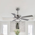 Parrot Uncle 52 Inch Contemporary Chrome Ceiling Fan with Integrated LED Lights and Remote Control