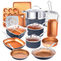 20-Piece Aluminum Ti Ceramic Nonstick Cookware and Bakeware Set in Graphite