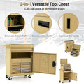 2 in 1 Rolling Tool Chest, 5-Drawer Tool Storage Cabinet with Wheels, Adjustable Shelf, Tool Box Organizer for Garage Warehouse Workshop