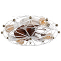 Industrial Cage Ceiling Fan Low Profile 7 Blade Fan with Remote & Light Modern Rustic Cooling for Small Spaces