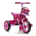 Xuanlur Kids Ride on Dinosaur Tricycle, Toddlers Kid Trike with Wide Flash Wheels, Anti Slip Pedals, Rear Basket, Music & LED Lights, Toddler Bike