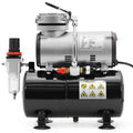 Pointzero 1/5 HP Airbrush Compressor with Air Tank, Regulator, Gauge and Water Trap Quiet Portable Pump