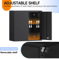 Topass Metal Wall Cabinet with Lockgarage Storage Cabinet, Wall Mounted Utility Cabinet with Adjustable Shelf & Locking Doors