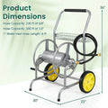 Garden Hose Reel Cart Holds 230FT of 5/8" Hose, Heavy Duty Hose Cart with 2 Wheels & Storage Basket, Portable Water Hose Organizer for Yard