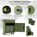 2 in 1 Rolling Tool Chest, 5-Drawer Tool Storage Cabinet with Wheels, Adjustable Shelf, Tool Box Organizer for Garage Warehouse Workshop