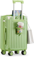 20 in Carry on Luggage with Cup Holder & USB Port, Airline Approved TSA Locked Luggage, Lightweight PC Material Travel Suitcase