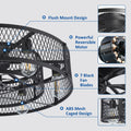 26 Inch Farmhouse Caged Ceiling Fan with Light, Remote & APP Control Quiet DC Motor E26 Bulbs Included Black