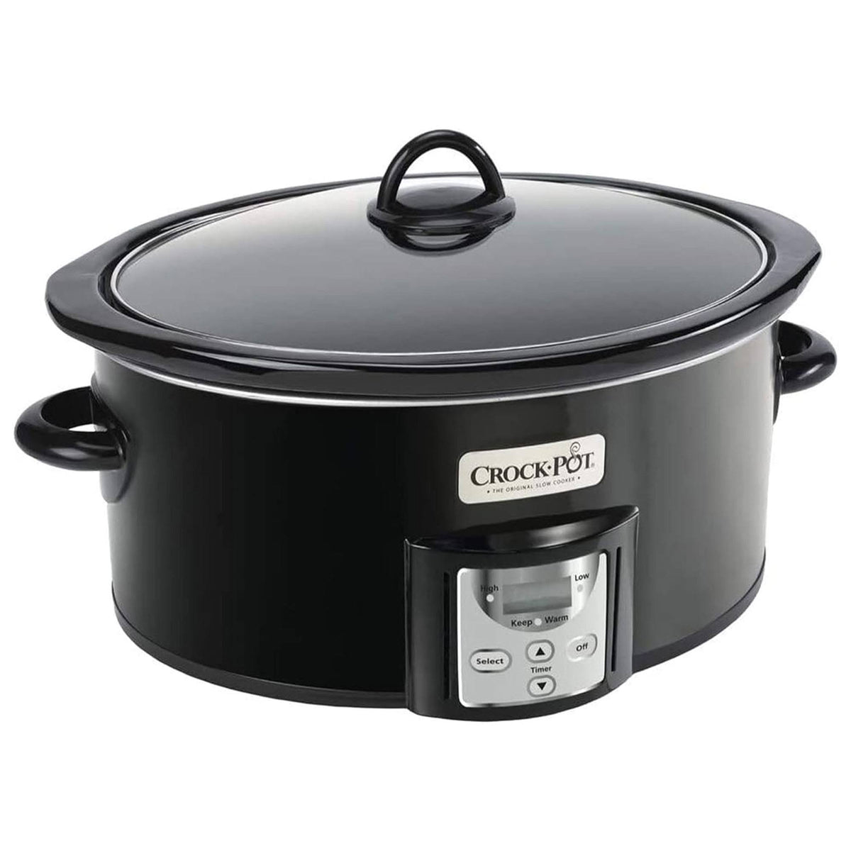 Crock pot 4 Quart Digital Count Down Food Slow Cooker Kitchen Appliance, Black